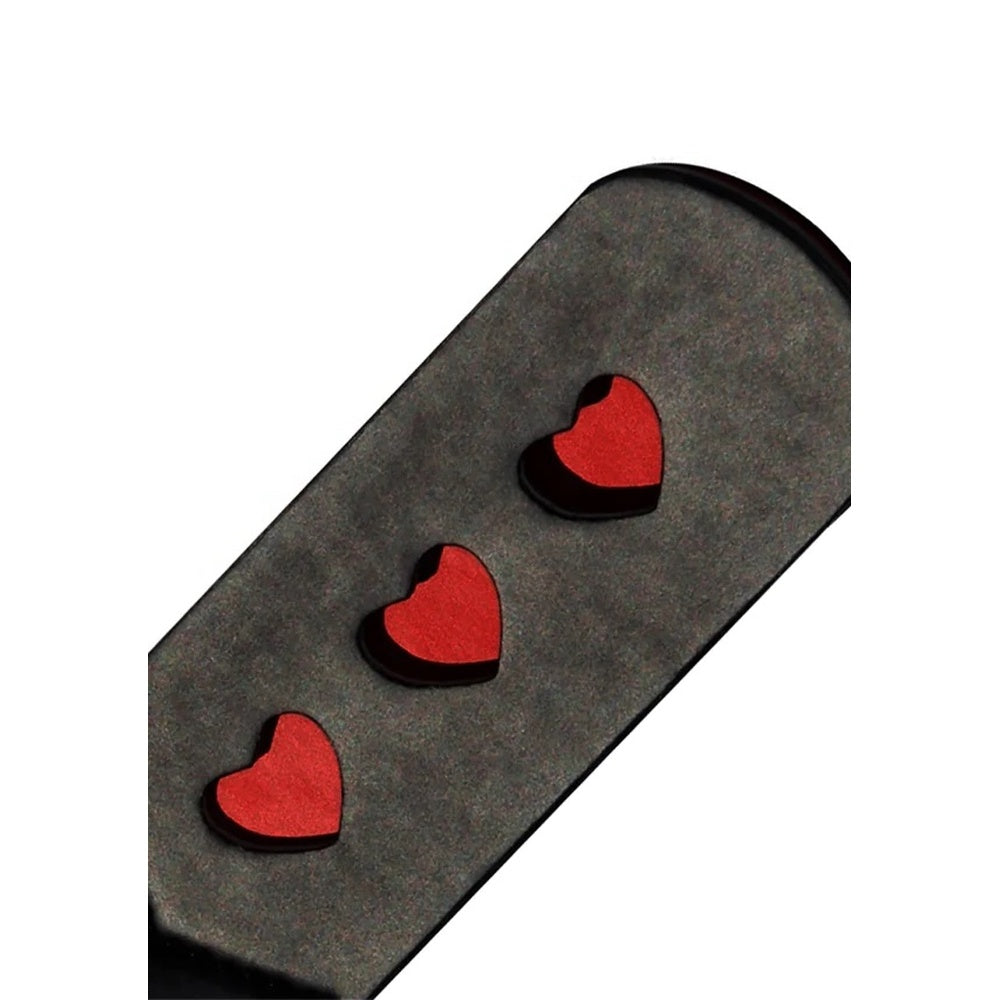 Sex And Mischief Black Heart Imprint Paddle with Vegan Leather