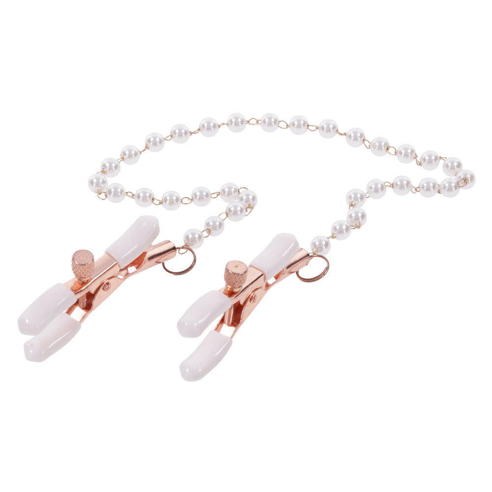 Sportsheets Rose Gold Pearl Nipple Clamps