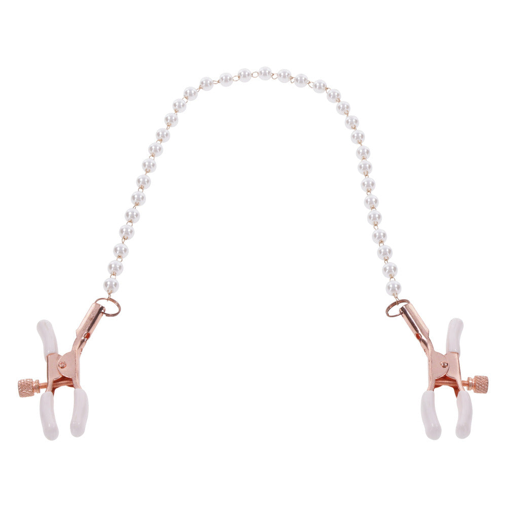 Sportsheets Rose Gold Pearl Nipple Clamps