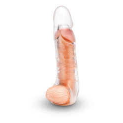 Size Up Realistic Transparent Clear 3 Inch Penis Extender with Stamina Rings