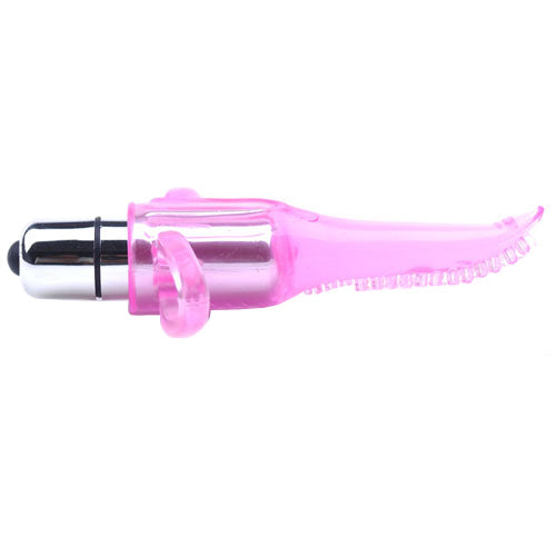 PleasurePal Clear Pink Vibrating Tongue Finger Stimulator
