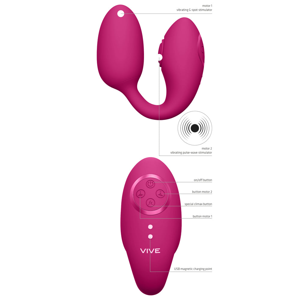 Vive Aika Pink Dual Stimulation Pulse Wave Vibrating Love Egg