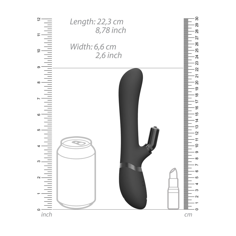 Vive Chou Black Double Action Rabbit Vibrator