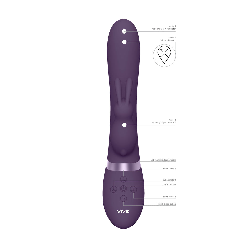 Vive Purple Triple Action Inflatable Vibrator