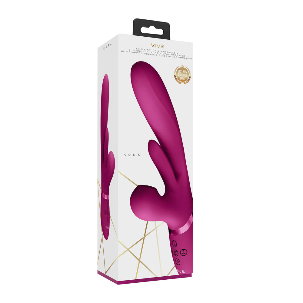 Vive Pink Triple Action Pleasure Stimulator with Waterproof Design