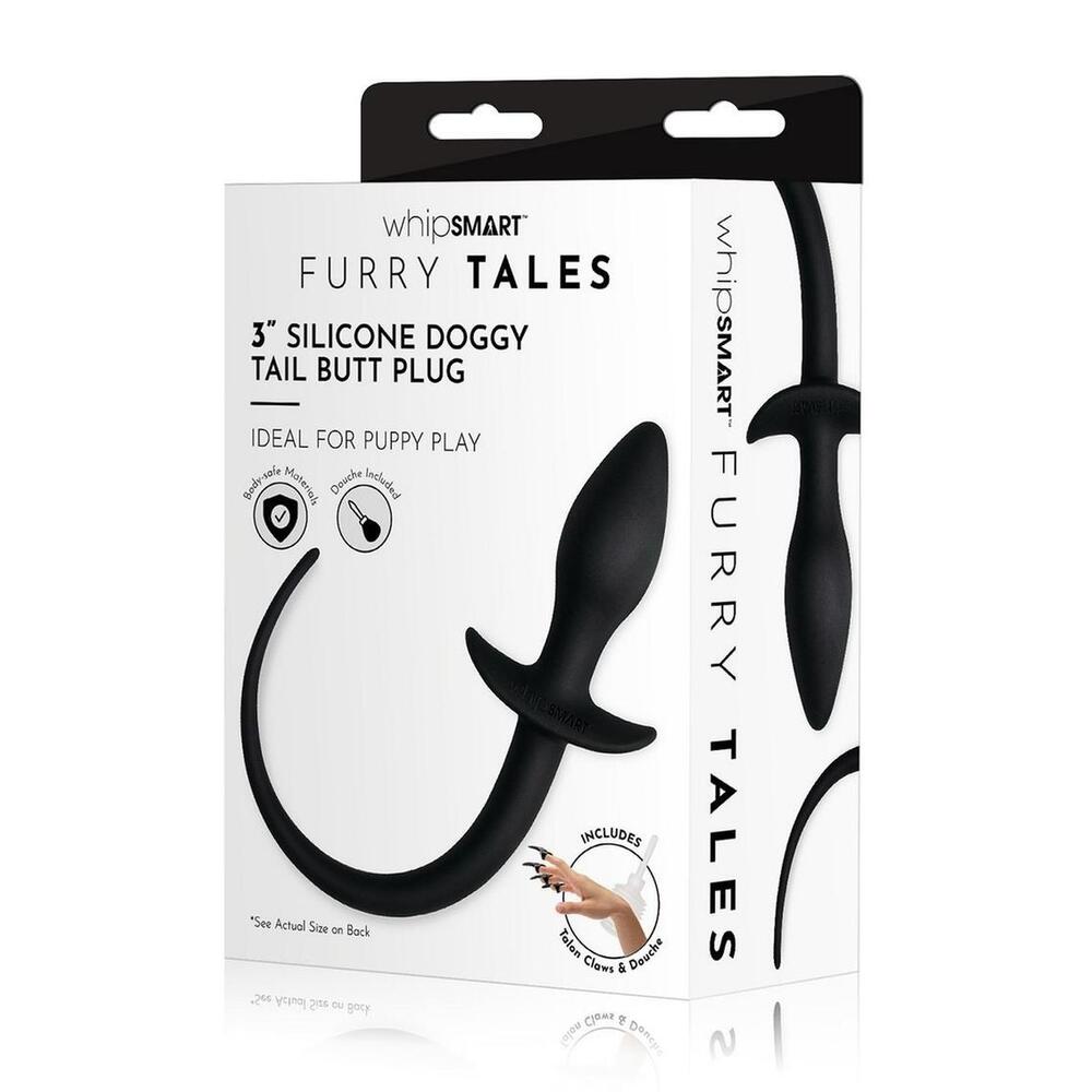 Furry Tales Black Silicone Doggy Tail Butt Plug