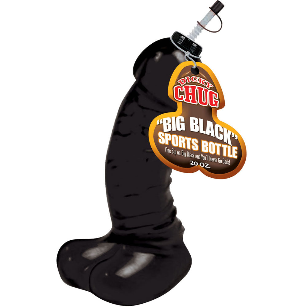 Dicky Chug Black 20 Ounce Durable Sports Bottle with Straw