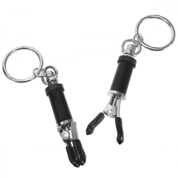 Seductive Steel Adjustable Nipple Clamps for Bondage Play
