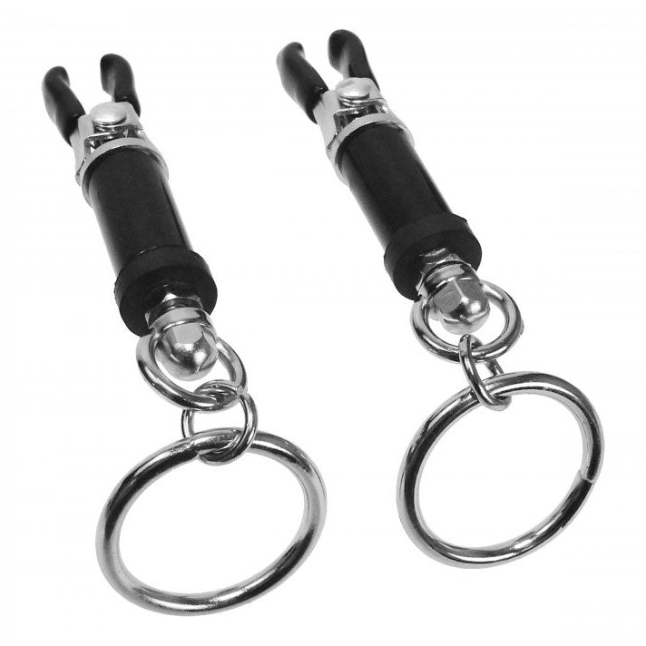 Seductive Steel Adjustable Nipple Clamps for Bondage Play