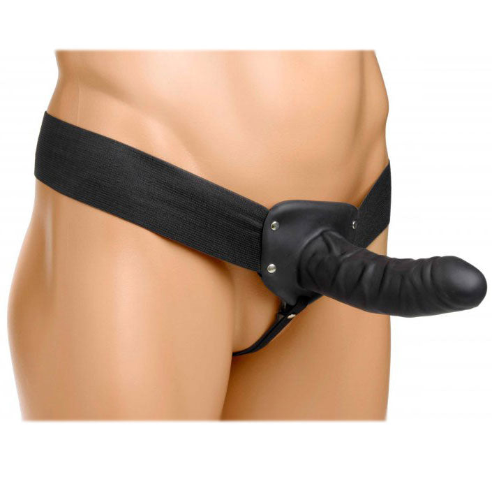 Size Matters Black Hollow Silicone Dildo Strap On