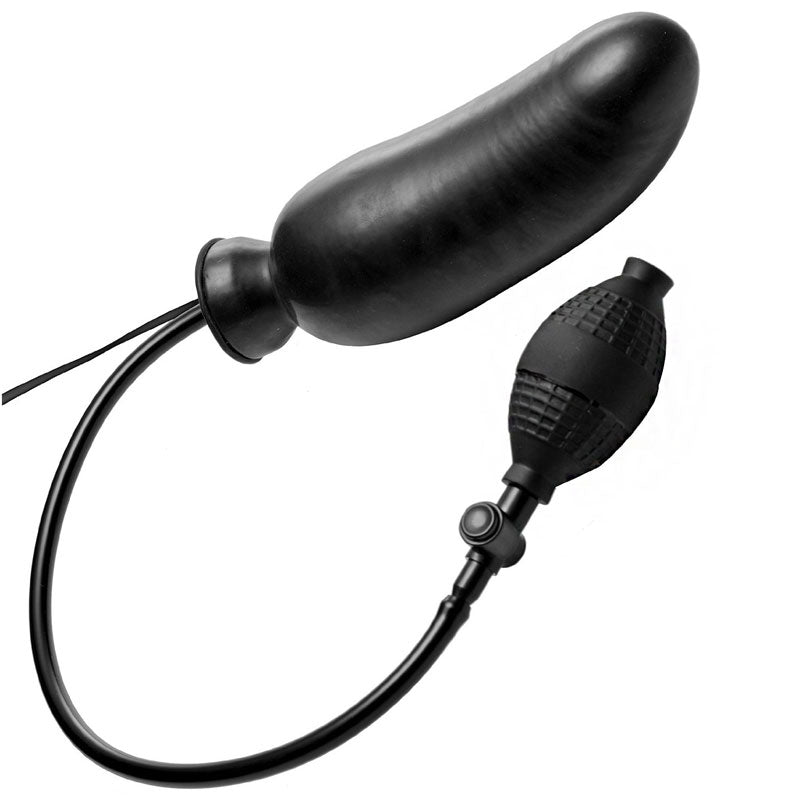Ravage Black Inflatable Vibrating Dildo with Controller