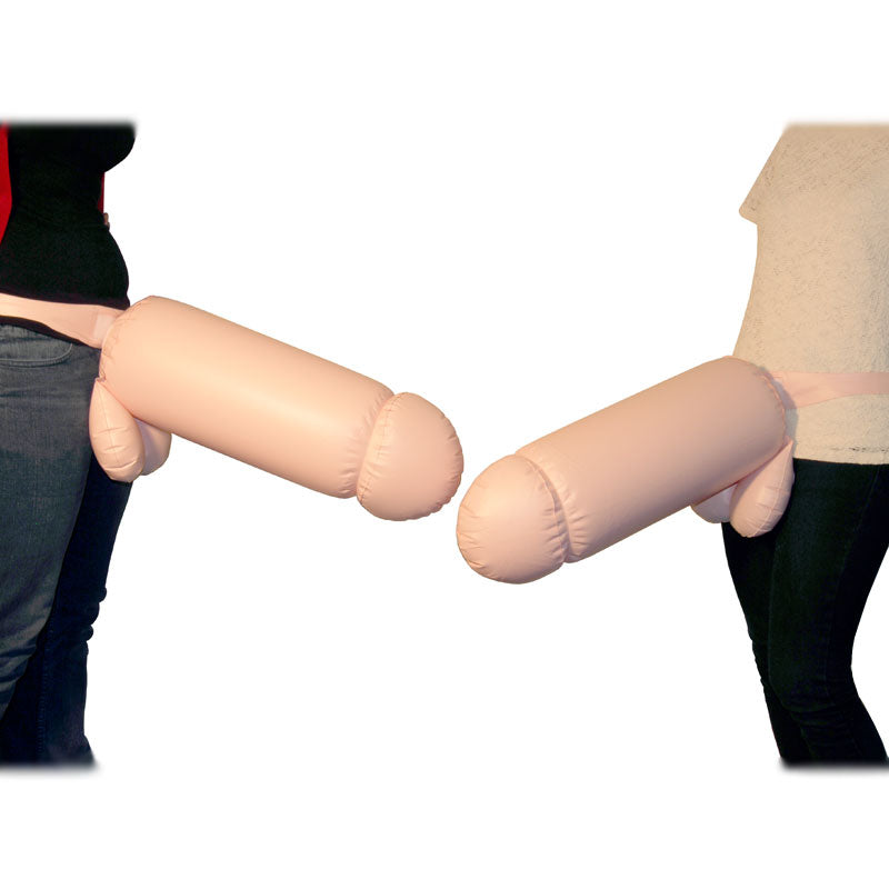Party Pleasures Flesh-Colored Inflatable Cock Fighting Set