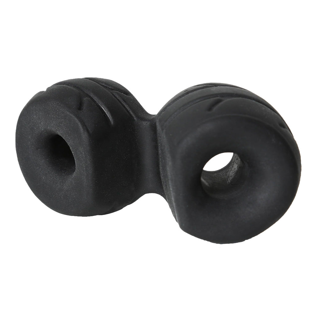 Perfect Fit Cock and Ball Ring and Stretcher Black