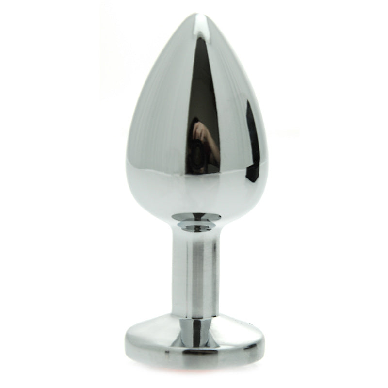 Elegant Stainless Steel Jewel Butt Plug with Gemstones
