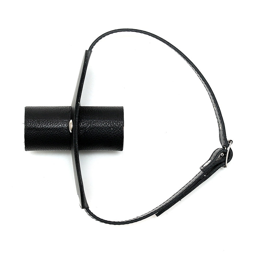 LeatherLux Black Adjustable Gag with Urine Tube