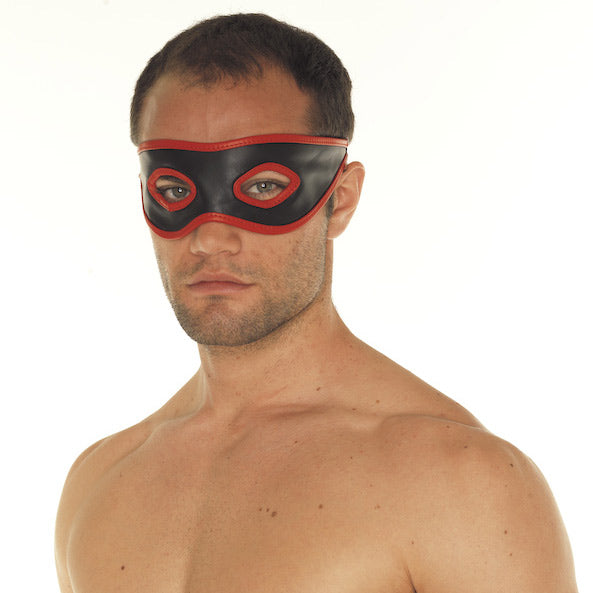 Bold Leather Creations Red and Black Leather Mask