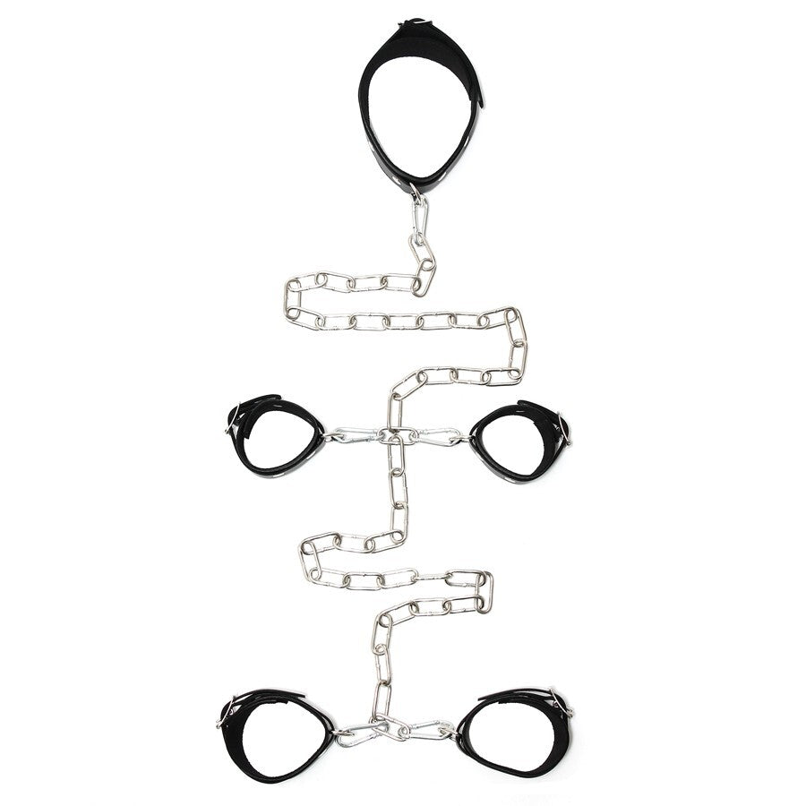 Genuine Leather Black Hand and Foot Cuffs for Women