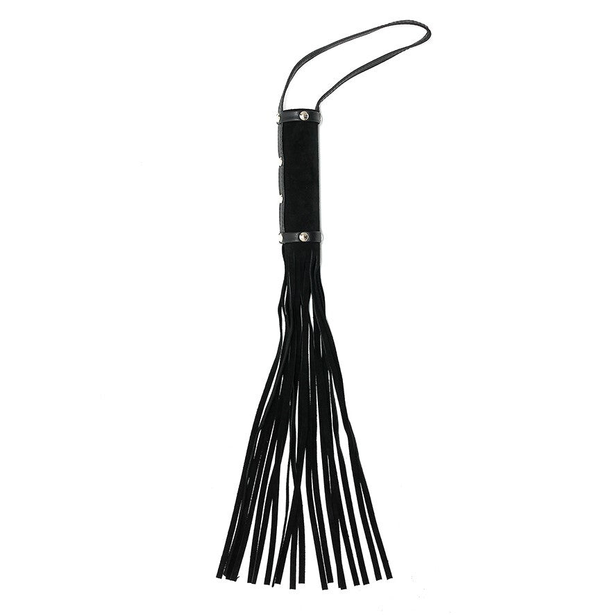 Suede Seduction Black 19 Inch Whip with Ergonomic Handle