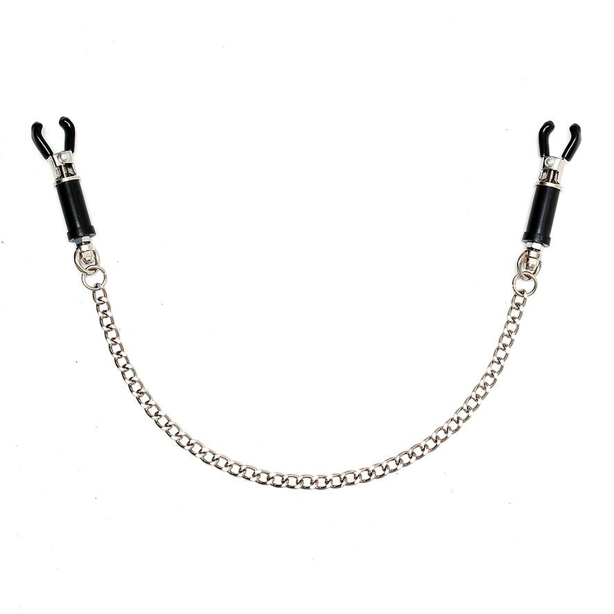 Sensational Silver Adjustable Nipple Clamps with Chain