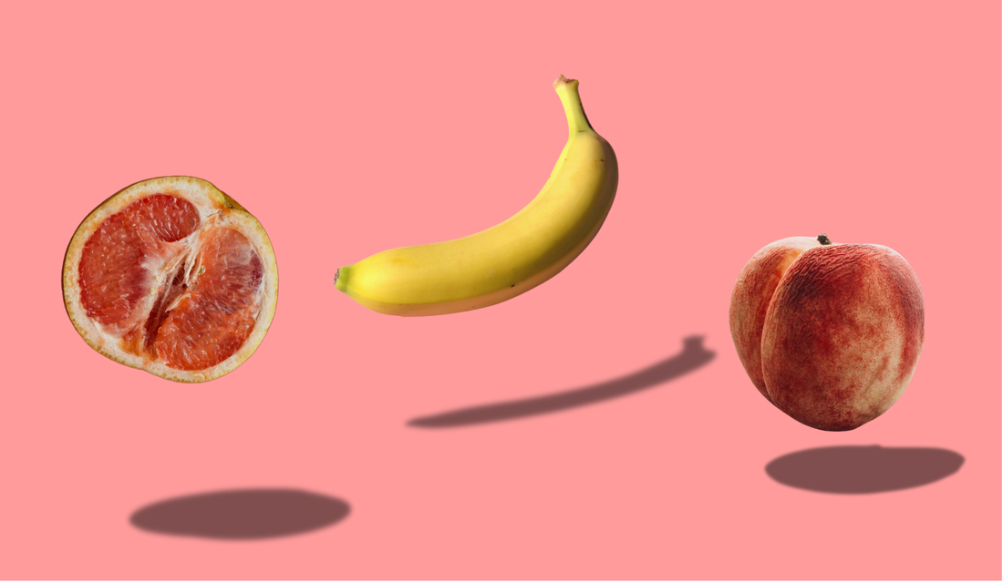 Grapefruit, banana and peach