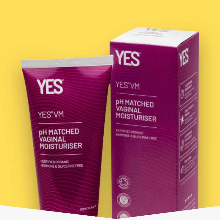 Virginial Moisturiser on a yellow background