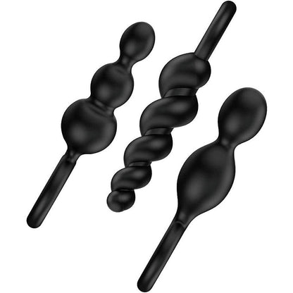 Satisfyer Black Silicone Booty Call Anal Plug Set of 3