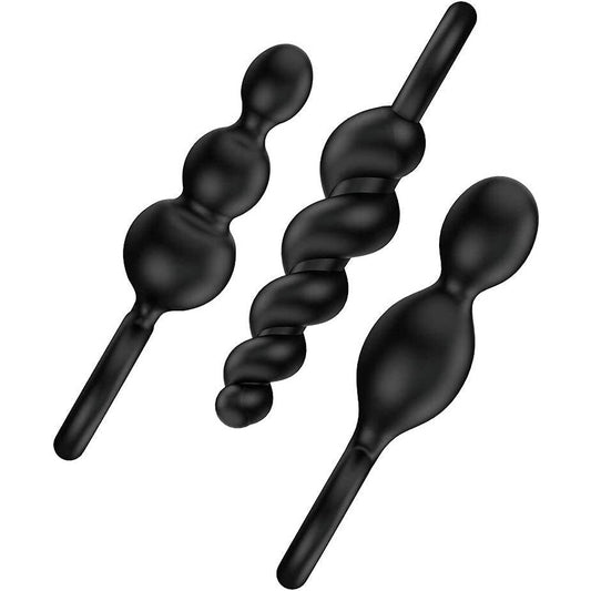 Satisfyer Black Silicone Booty Call Anal Plug Set of 3