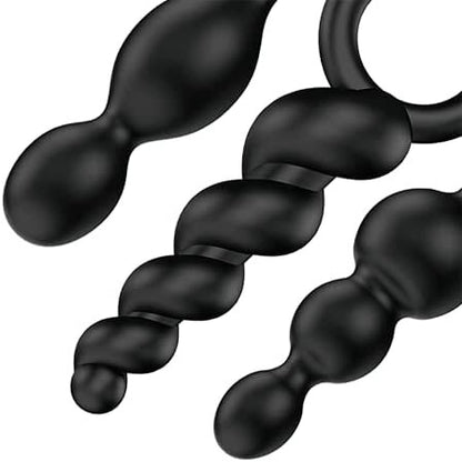 Satisfyer Black Silicone Booty Call Anal Plug Set of 3