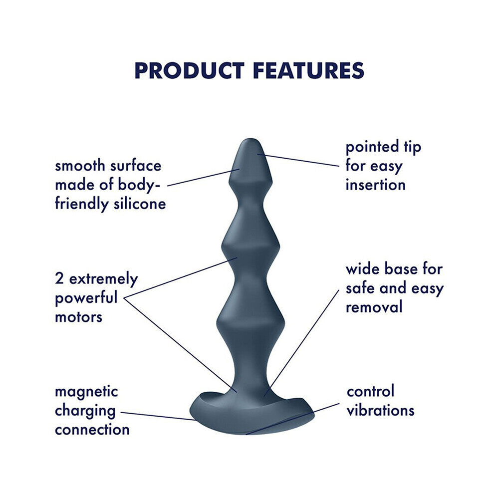 Satisfyer Black Lolli Plug 1 Vibrating Anal Plug Dual Motors