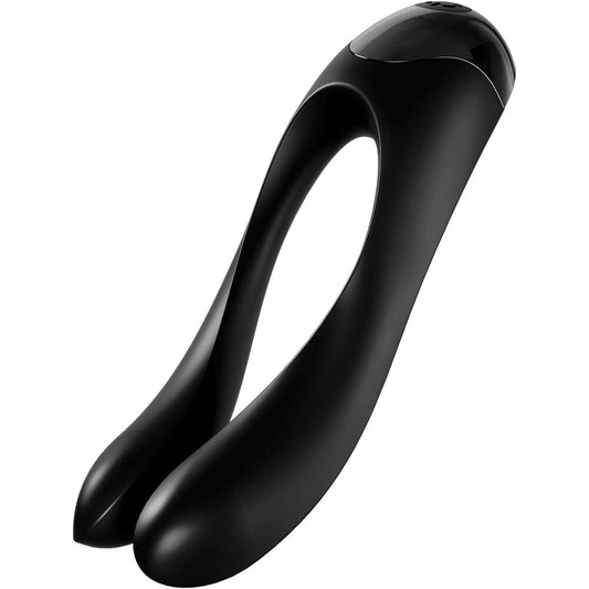 Satisfyer Black Candy Cane Finger Vibrator with Dual Motors