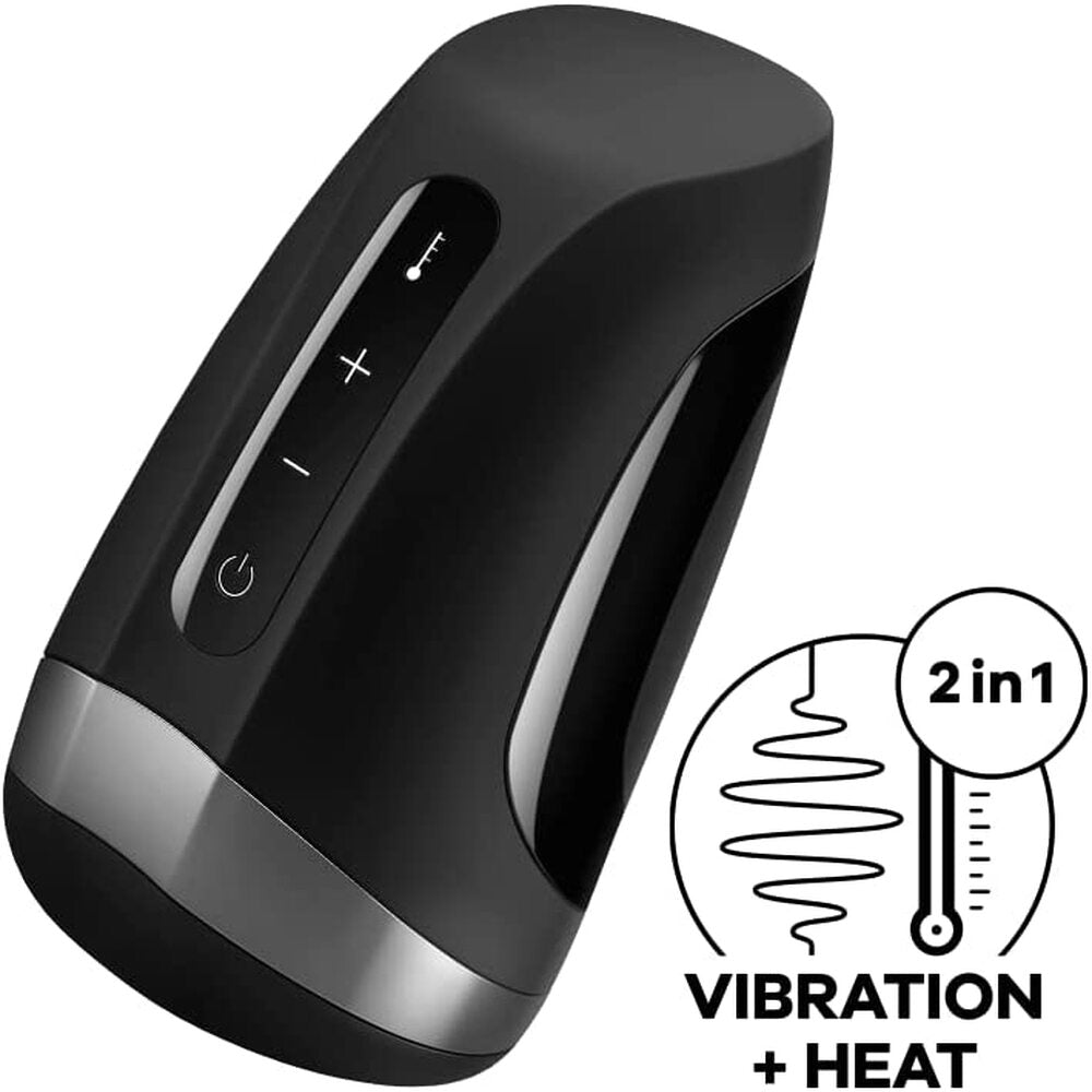 Satisfyer Men Black Heated Vibrating Masturbator