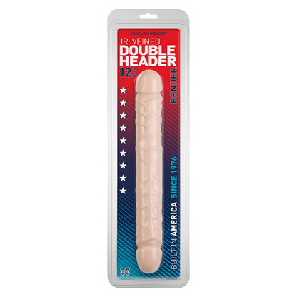 Jr Flesh-Colored Veined Double Header 12 Inch Bender Dong