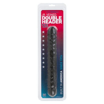 Doc Johnson Black Jr Veined Double Header 12 Inch Dong