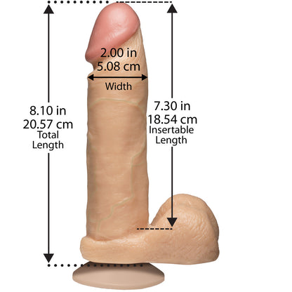FIRMSKYN Flesh Pink 8 Inch Realistic Dildo with Suction Cup
