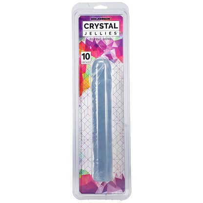Crystal Jellies Clear 10 Inch Flexible Dong with Textured Veins