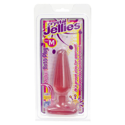 Crystal Jellies Pink Medium Butt Plug with Tapered Tip