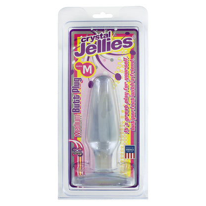 Crystal Jellies Clear Medium Butt Plug with Tapered Tip