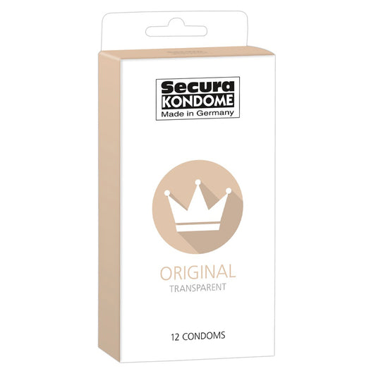Secura Original Transparent 12 Pack Condoms with Silicone Lubricant