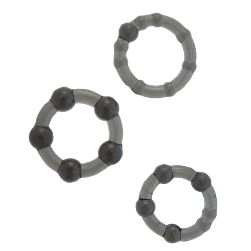 Pro Rings Soft Stretchy Beaded Cock Rings Set in Multi-Sizes