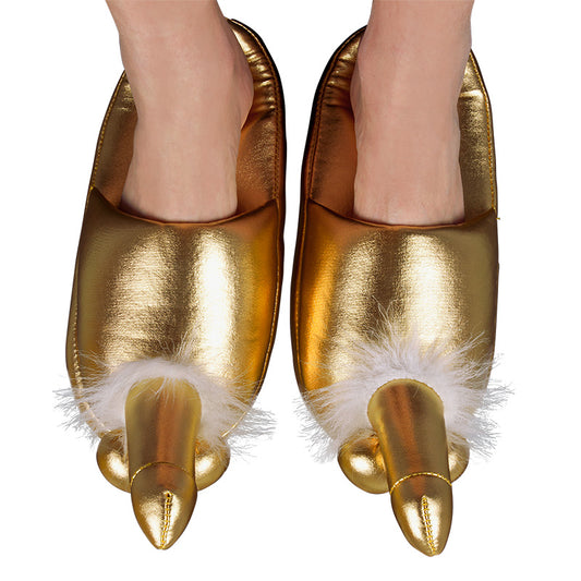Whimsical Wonders Gold Comfort Slippers for Men and Women