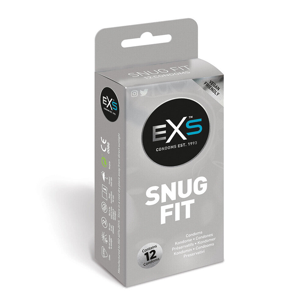 EXS Vegan Snug Fit Latex Condoms 12 Pack - Cruelty-Free