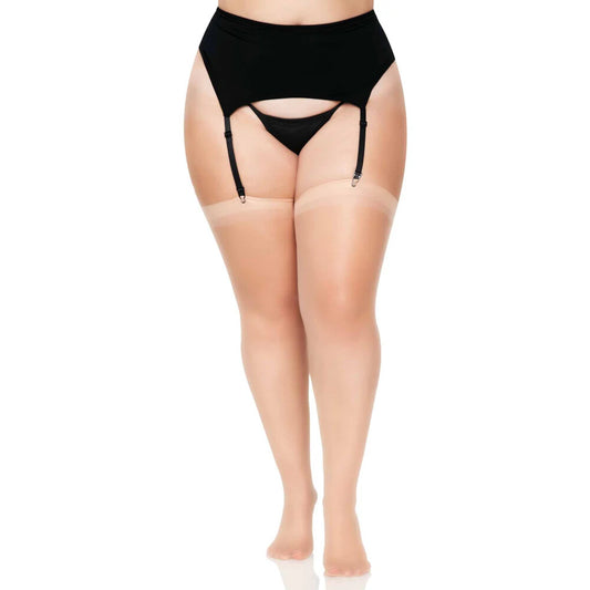 Leg Avenue Nude Plus Size Sheer Stockings UK Size 16 to 18