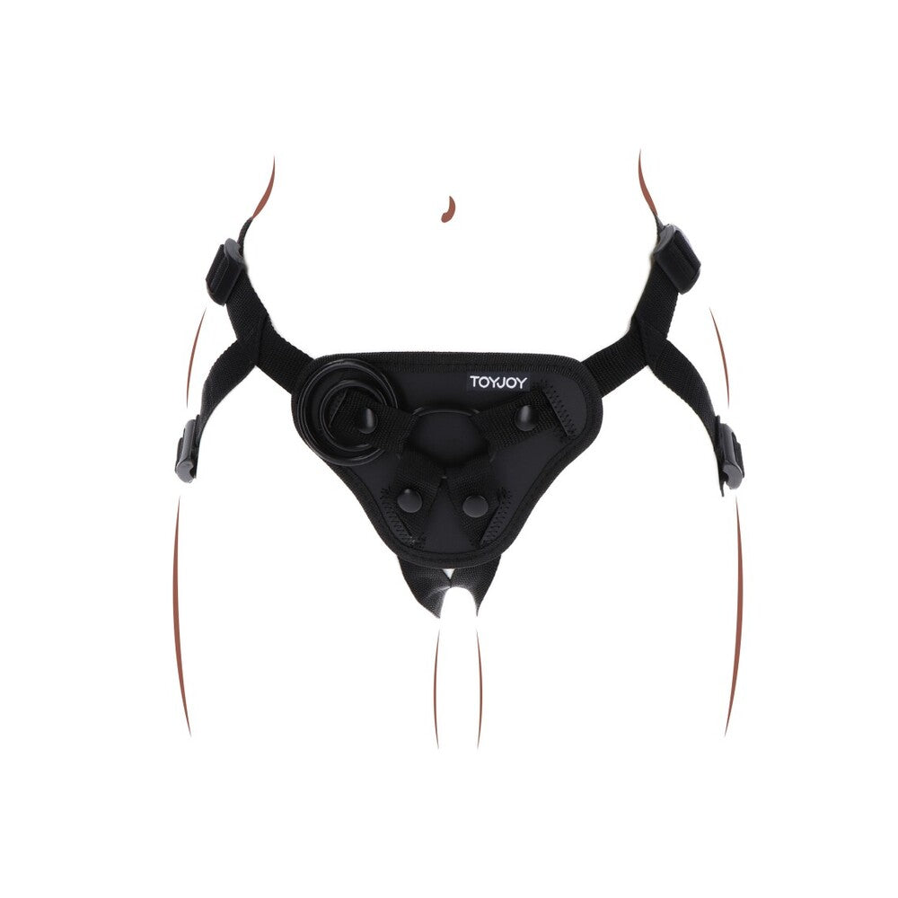 TOYJOY Black Adjustable Strap On Harness with Rings