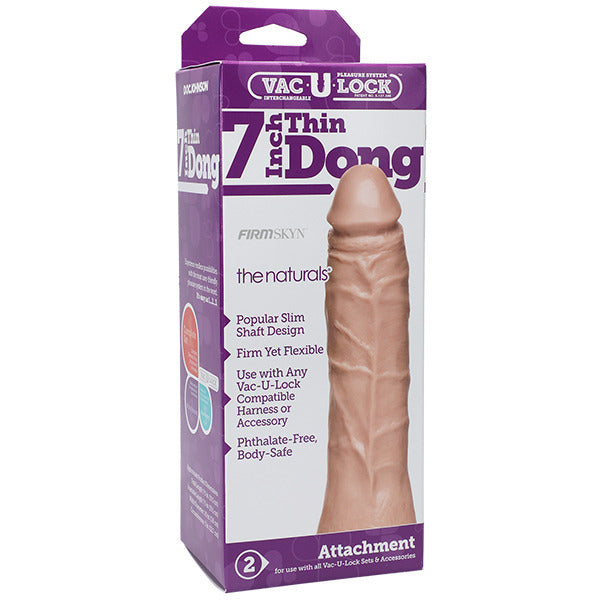 VacULock Natural 7 Inch Thin Silicone Dong Attachment