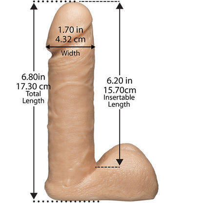 VacULock Realistic Skin Tone 6 Inch Dildo Attachment