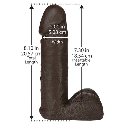 VacULock Black 8 Inch Realistic Dildo Attachment
