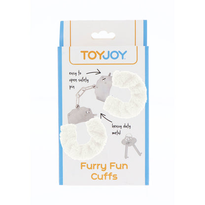 ToyJoy White Plush Furry Fun Wrist Cuffs for Restraint