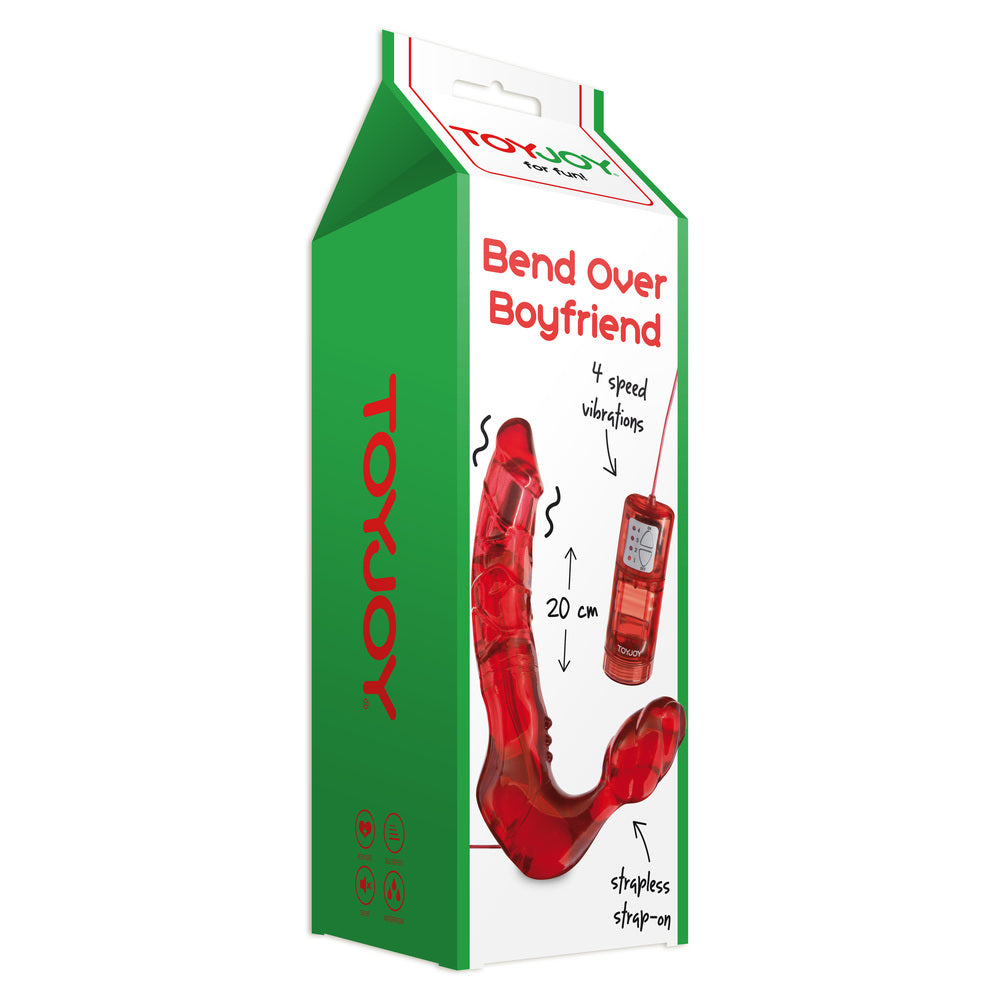TOYJOY Red Vibrating Strapless Strap-On with Wired Control