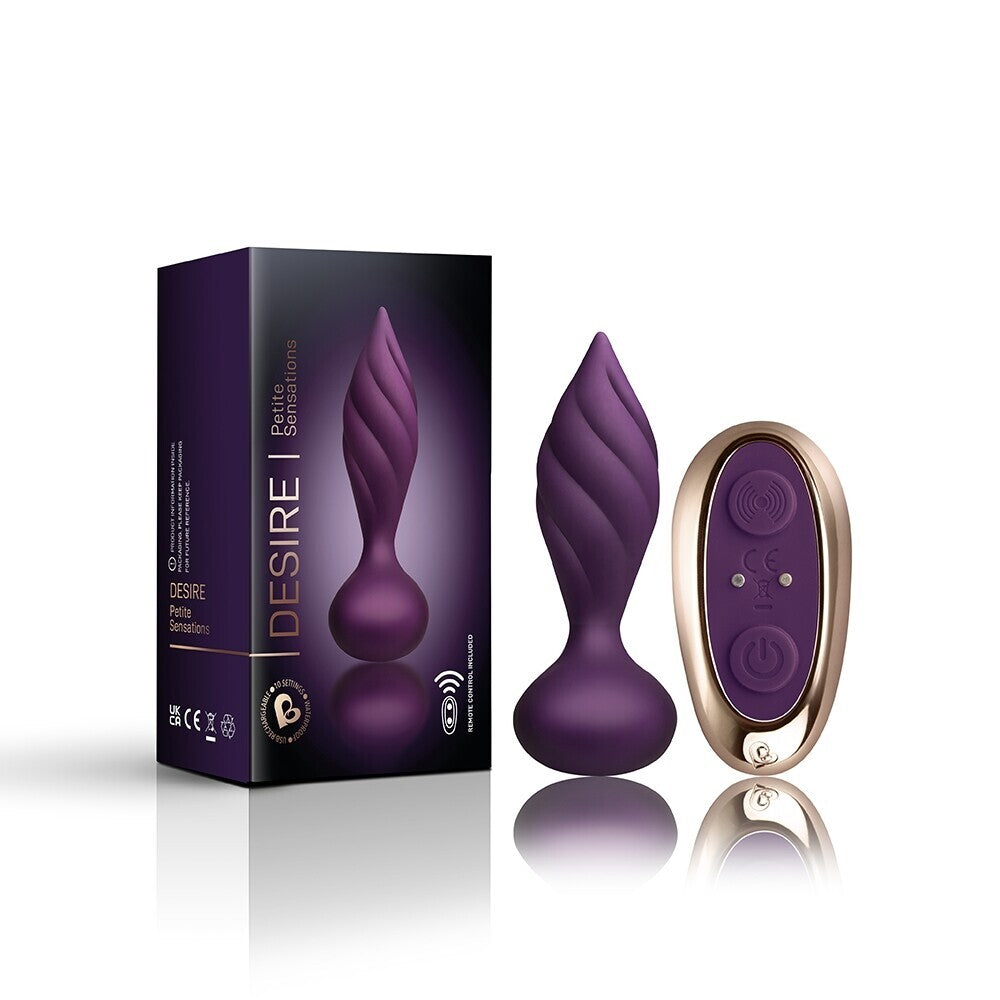 Rocks Off Purple Petite Sensations Desire Remote Control Butt Plug