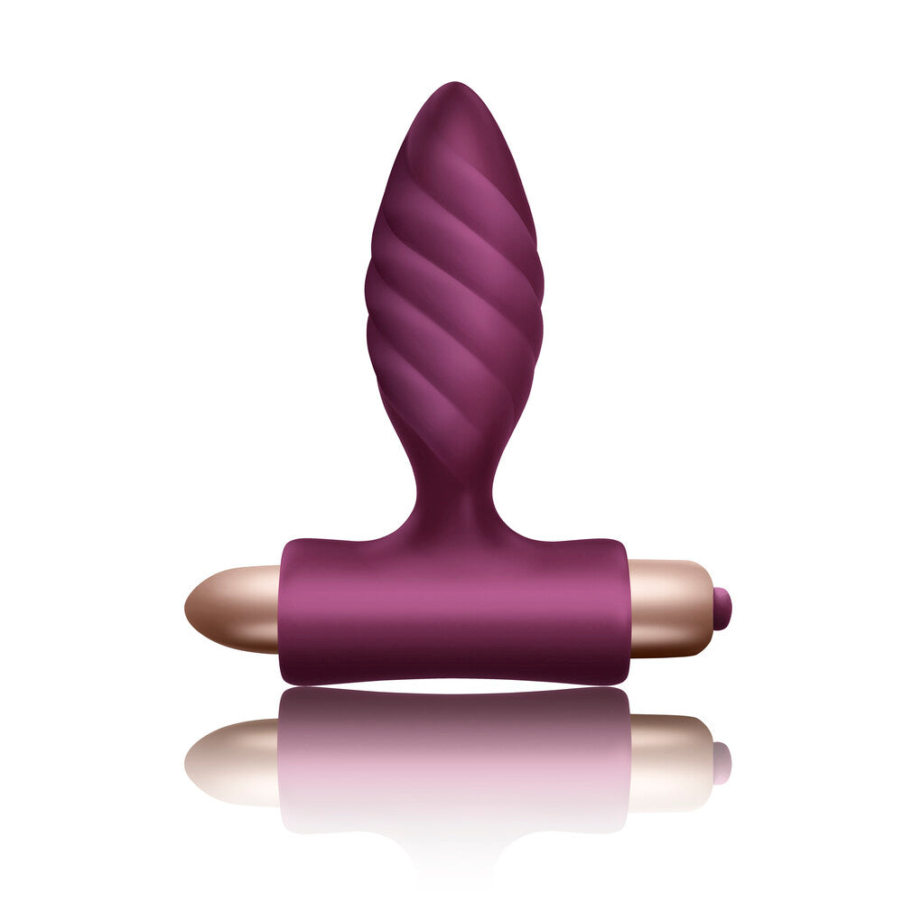 Rocks Off Purple Twisted Anal Plug with 10 Vibration Settings